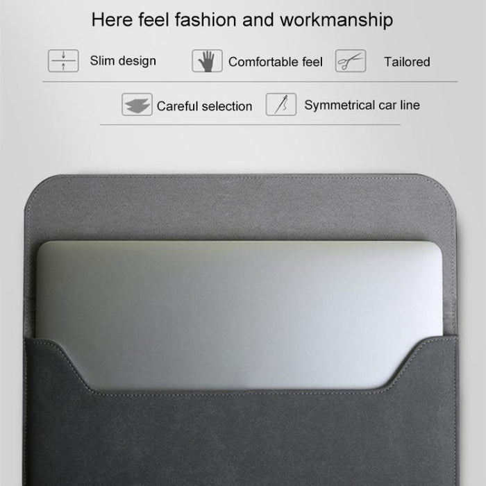 Bolsa interior para portátil de cuero mate horizontal 2 en 1 + bolsa de alimentación para MacBook Air de 11,6 pulgadas A1465 (2012 - 2015) / A1370 (2010 - 2011)