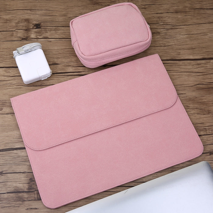Bolsa interior para portátil de cuero mate horizontal 2 en 1 + bolsa de alimentación para MacBook Air de 11,6 pulgadas A1465 (2012 - 2015) / A1370 (2010 - 2011)