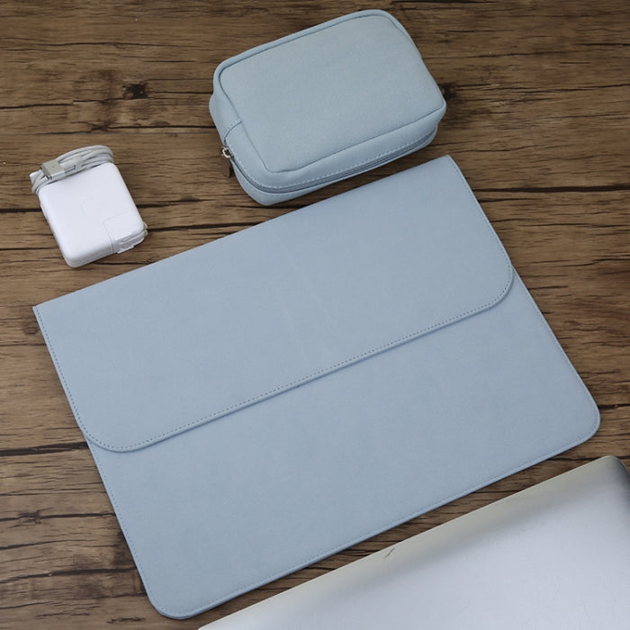 Bolsa interior para portátil de cuero mate horizontal 2 en 1 + bolsa de alimentación para MacBook Air de 11,6 pulgadas A1465 (2012 - 2015) / A1370 (2010 - 2011)