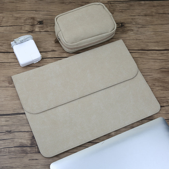Bolsa Interior Horizontal 2 en 1 de Cuero Mate para Portátil + Bolsa de Alimentación para MacBook 12 pulgadas A1534 (2015 - 2017)