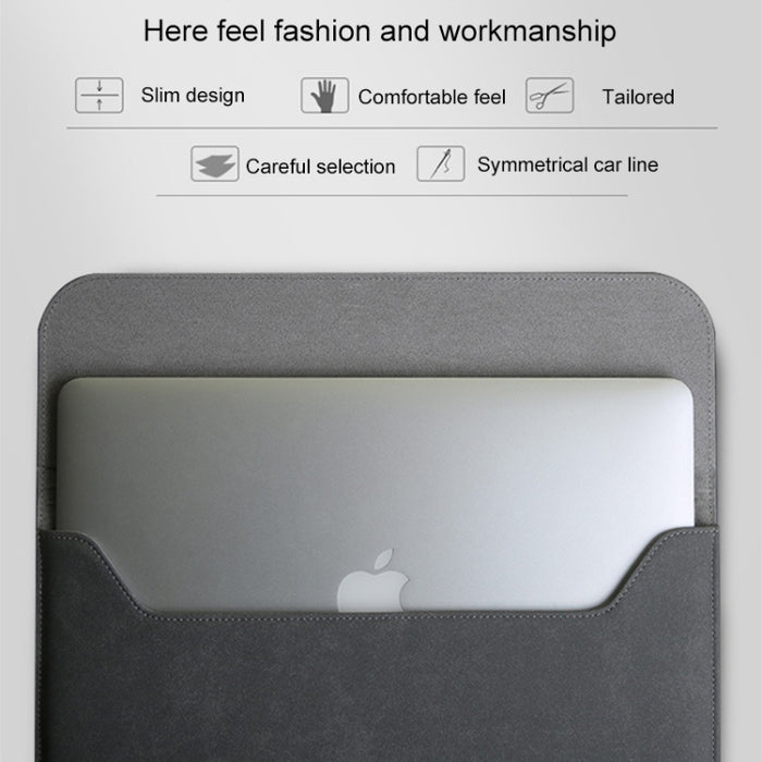 Bolsa interior para portátil de cuero mate horizontal 2 en 1 + bolsa de alimentación para MacBook Air de 13,3 pulgadas A1466 (2012 - 2017) / A1369 (2010 - 2012)