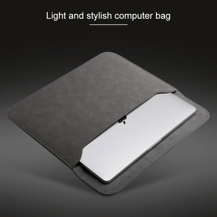 Bolsa interior para portátil de cuero mate horizontal 2 en 1 + bolsa de alimentación para MacBook Air de 13,3 pulgadas A1466 (2012 - 2017) / A1369 (2010 - 2012)