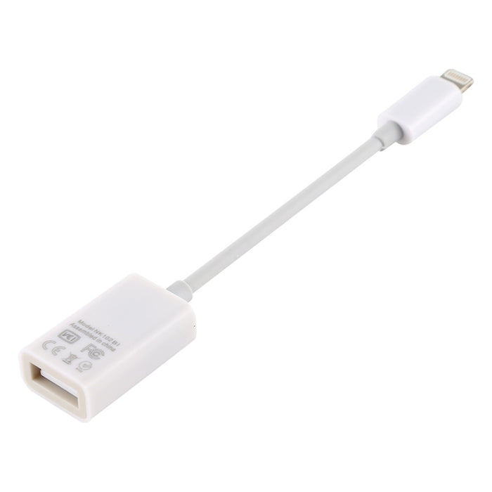 Adaptador de cámara NK102 de 8 pines macho a un solo puerto USB hembra, compatible con sistemas iOS 13.0 y superiores