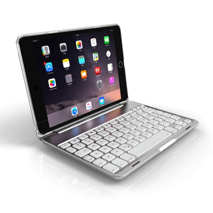F8SM + versión para ordenador portátil, colorida funda para tableta con teclado Bluetooth de aleación de aluminio retroiluminada para iPad mini 4/mini 5