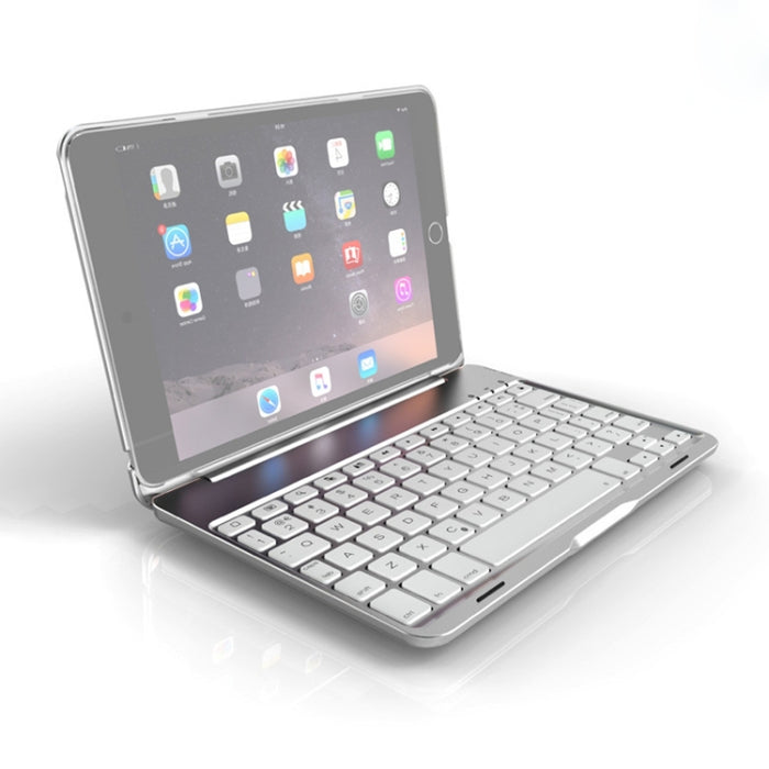 F8SM + versión para ordenador portátil, colorida funda para tableta con teclado Bluetooth de aleación de aluminio retroiluminada para iPad mini 4/mini 5