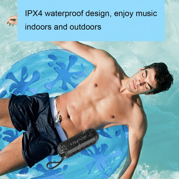 Wei Y280 IPX4 Altavoz Bluetooth Power Bank con graves mejorados, micrófono incorporado, compatible con tarjeta FM/USB/TF/AUX