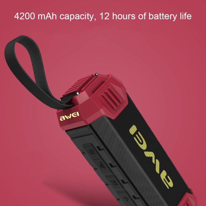 Wei Y280 IPX4 Altavoz Bluetooth Power Bank con graves mejorados, micrófono incorporado, compatible con tarjeta FM/USB/TF/AUX