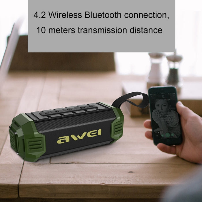 Wei Y280 IPX4 Altavoz Bluetooth Power Bank con graves mejorados, micrófono incorporado, compatible con tarjeta FM/USB/TF/AUX