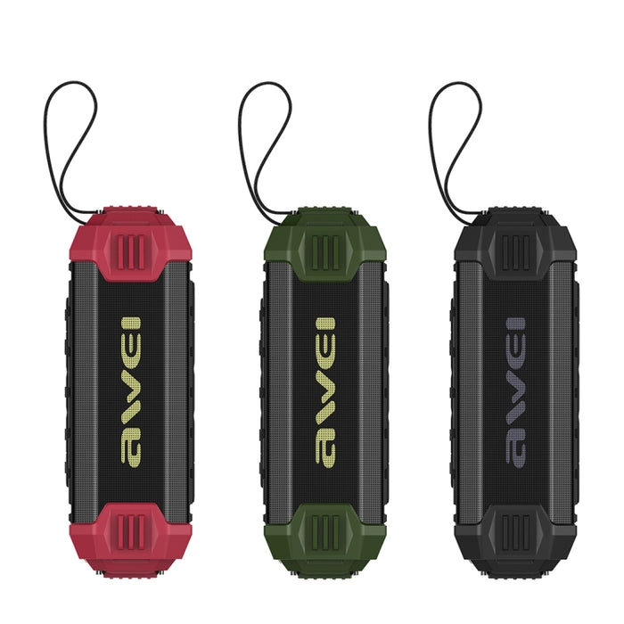 Wei Y280 IPX4 Altavoz Bluetooth Power Bank con graves mejorados, micrófono incorporado, compatible con tarjeta FM/USB/TF/AUX