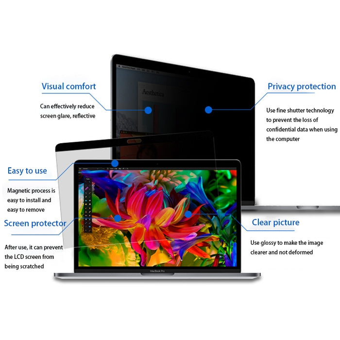 Película de pantalla PET antideslumbrante de privacidad magnética para MacBook Pro de 15,4 pulgadas con barra táctil (A1707)