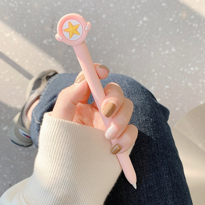Linda funda protectora de silicona con dibujos animados para Apple Pencil 2 (estrella de cinco puntas rosa)