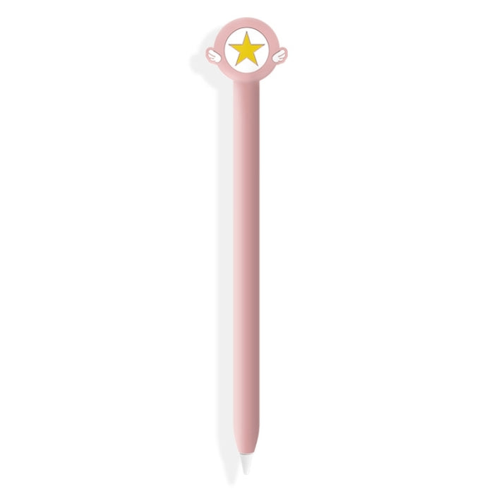 Linda funda protectora de silicona con dibujos animados para Apple Pencil 2 (estrella de cinco puntas rosa)