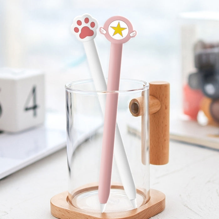 Linda funda protectora de silicona con dibujos animados para Apple Pencil 2 (estrella de cinco puntas rosa)