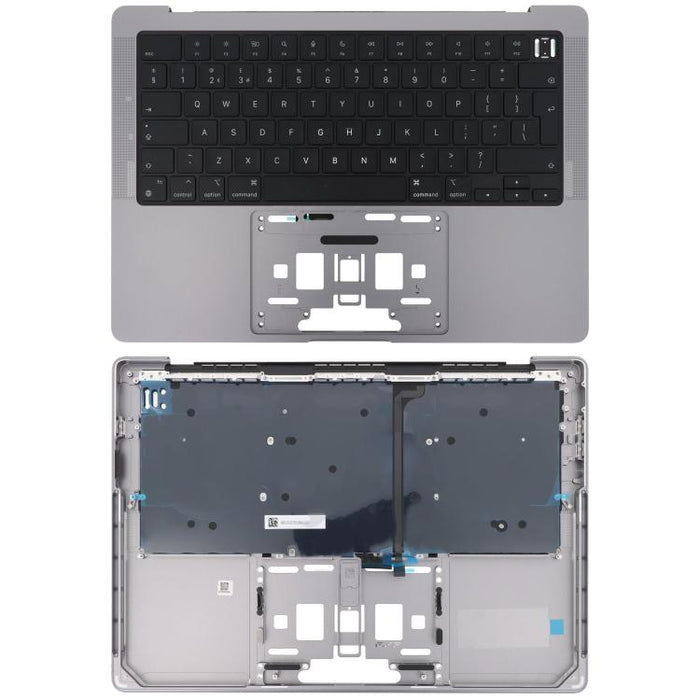 Para MacBook Pro de 14 pulgadas 2021 A2442 / 2023 A2779 Versión de retroceso grande Teclado británico con carcasa C, A2442 / 2023 A2779, A2442 2021 / A2779 2023