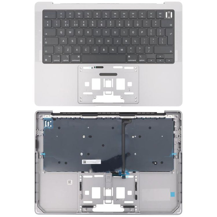 Para MacBook Pro de 14 pulgadas 2021 A2442 / 2023 A2779 Versión de retroceso grande Teclado británico con carcasa C, A2442 / 2023 A2779, A2442 2021 / A2779 2023