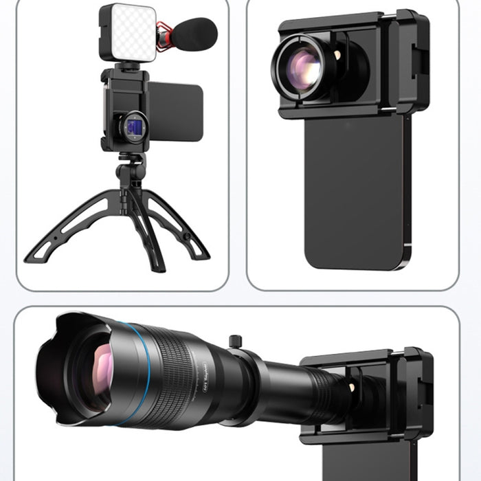 APEXEL F001 Estabilizador de mano multifuncional Soporte para lente Clip para teléfono