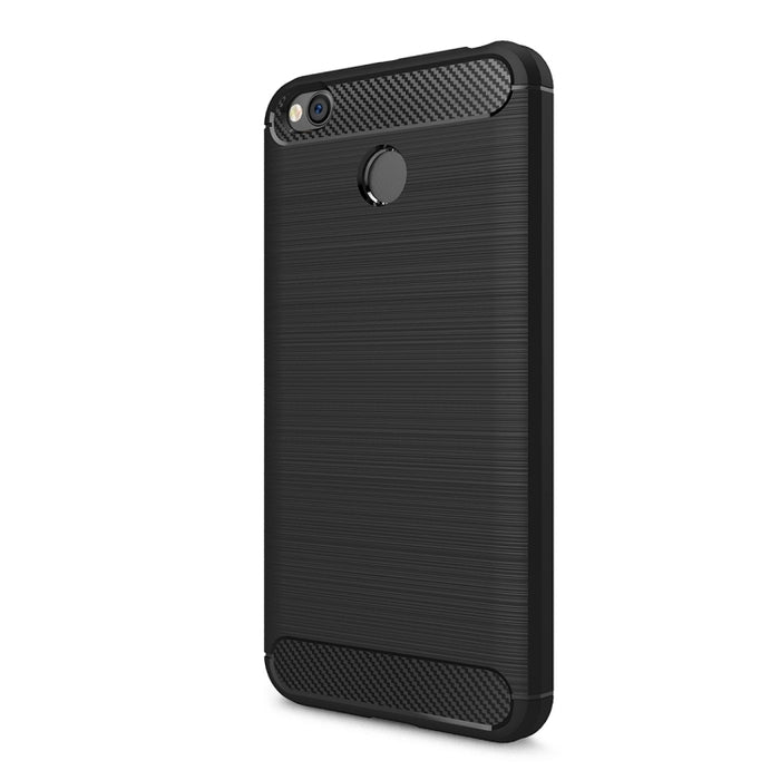 Para Xiaomi Redmi 4X Funda protectora de TPU a prueba de golpes con textura de fibra de carbono cepillada, For Redmi 4X, Redmi 4X