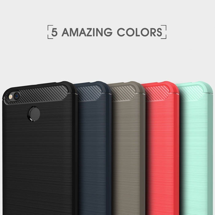 Para Xiaomi Redmi 4X Funda protectora de TPU a prueba de golpes con textura de fibra de carbono cepillada, For Redmi 4X, Redmi 4X