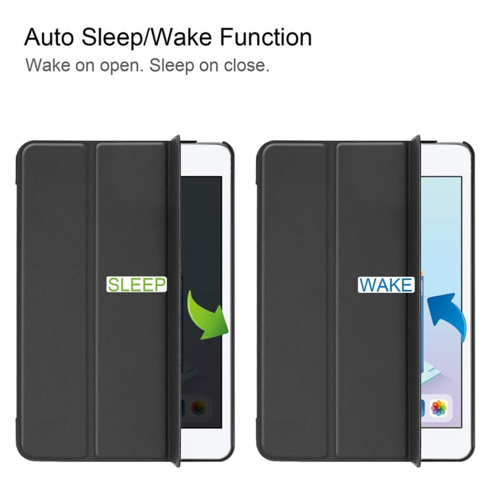 Funda de cuero PU inteligente con tapa horizontal Custer Texture para iPad Mini 4 / Mini 5, con función de suspensión / activación y soporte plegable triple