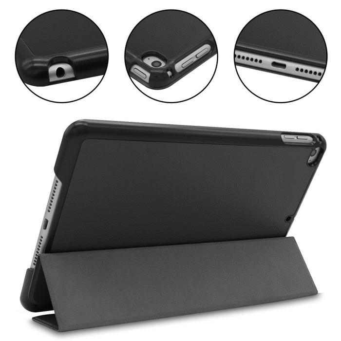 Funda de cuero PU inteligente con tapa horizontal Custer Texture para iPad Mini 4 / Mini 5, con función de suspensión / activación y soporte plegable triple