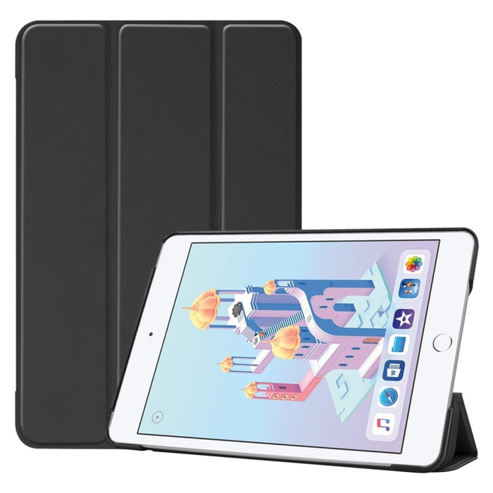 Funda de cuero PU inteligente con tapa horizontal Custer Texture para iPad Mini 4 / Mini 5, con función de suspensión / activación y soporte plegable triple