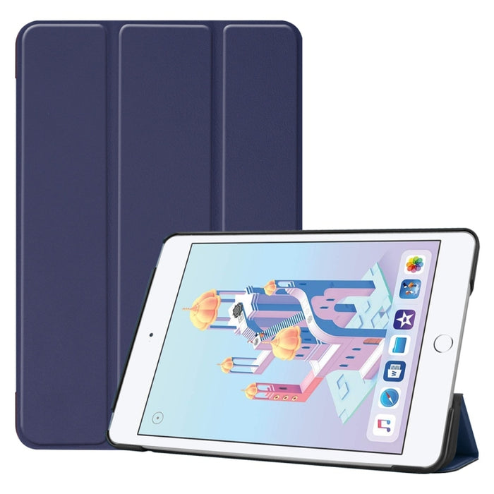 Funda de cuero PU inteligente con tapa horizontal Custer Texture para iPad Mini 4 / Mini 5, con función de suspensión / activación y soporte plegable triple