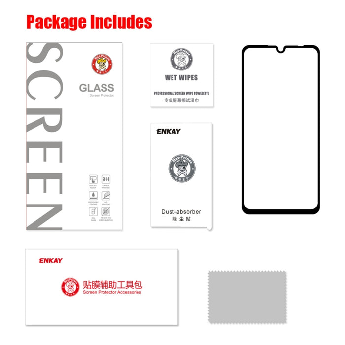 ENKAY Hat-prince Full Glue 0.26mm 9H 2.5D Película de vidrio templado para Xiaomi Redmi Note 7, Xiaomi Redmi Note 7 (Full Glue)