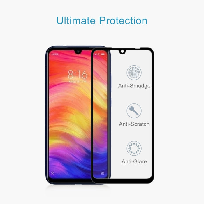 Protector de pantalla de cristal templado de pantalla completa 9H 9D para Xiaomi Redmi Note 7, Xiaomi Redmi Note 7