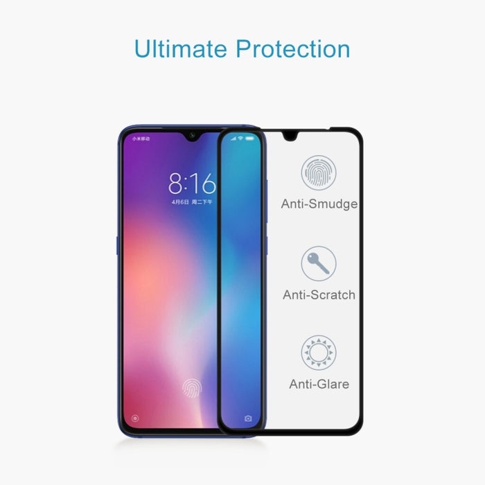Protector de pantalla de cristal templado de pantalla completa 9H 9D para Xiaomi Mi 9, Xiaomi Mi 9