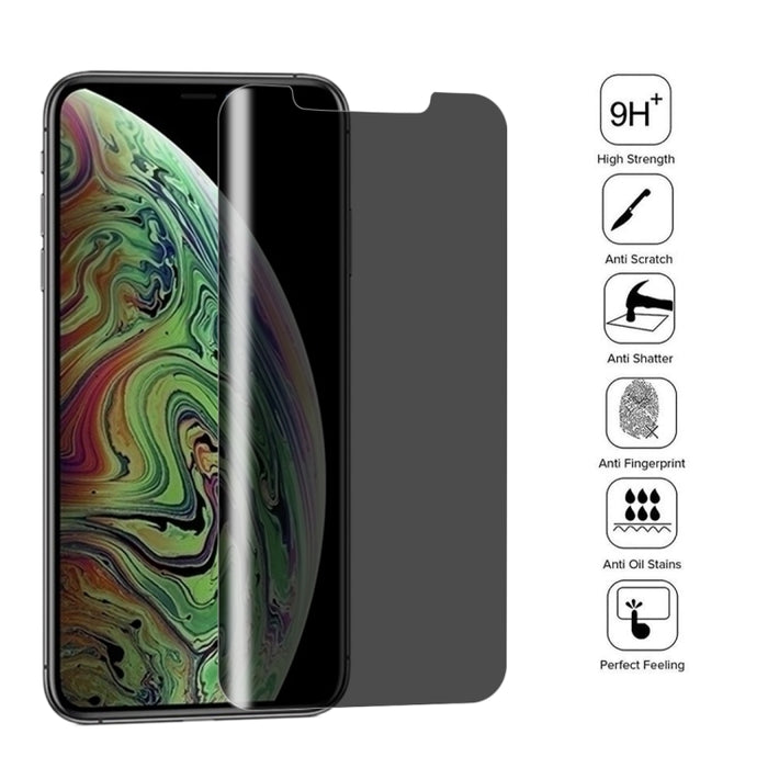 Para iPhone XS Max 0,4 mm 9H Dureza superficial Protector antideslumbrante de pantalla de privacidad de 180 grados