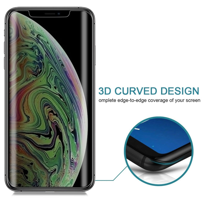 Para iPhone XS Max 0,4 mm 9H Dureza superficial Protector antideslumbrante de pantalla de privacidad de 180 grados