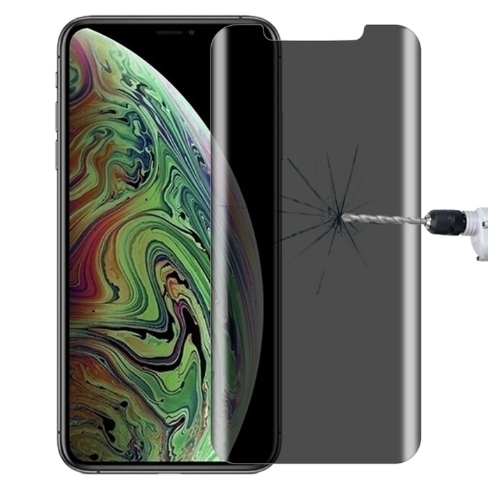 Para iPhone XS Max 0,4 mm 9H Dureza superficial Protector antideslumbrante de pantalla de privacidad de 180 grados