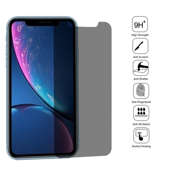 Para iPhone XR 0,4 mm 9H Dureza superficial Protector de pantalla antideslumbrante de privacidad de 180 grados