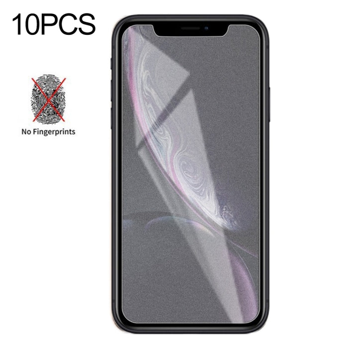 Para iPhone XR / iPhone 11 Película de vidrio templado esmerilado mate no completo de 10 piezas