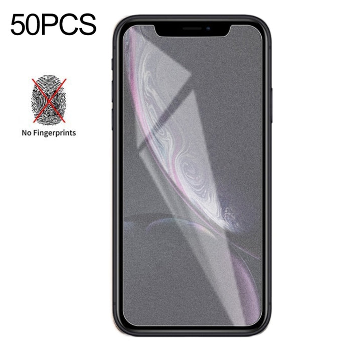 Para iPhone XR / iPhone 11 Película de vidrio templado esmerilado mate de 50 piezas, sin paquete al por menor