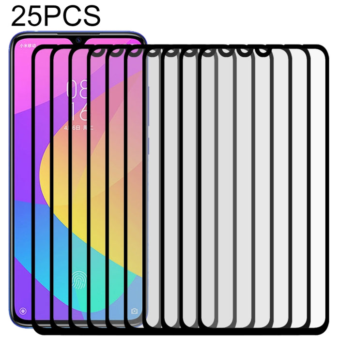 Película de vidrio templado completa de pantalla completa de 25 PCS 9H para Xiaomi Mi CC9, For Xiaomi Mi CC9 (25 PCS)
