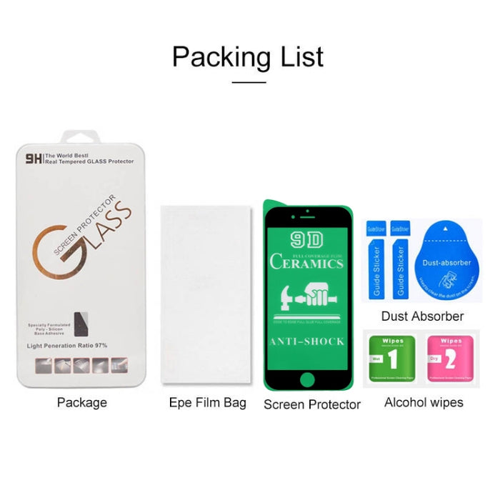 Película de cerámica de cubierta completa con pegamento completo 2.5D para iPhone 8/7/6s/6