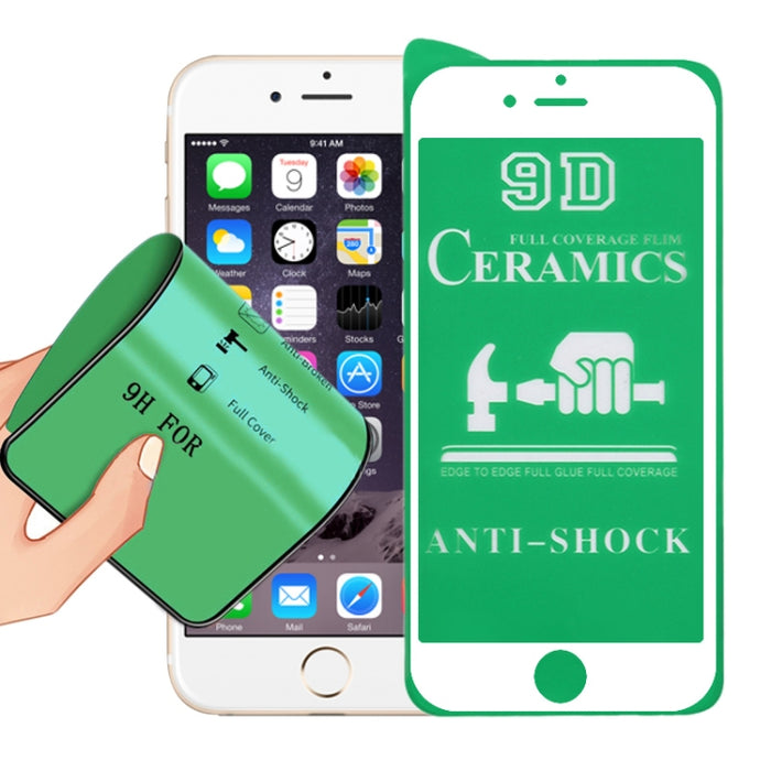 Película de cerámica de cubierta completa con pegamento completo 2.5D para iPhone 8/7/6s/6