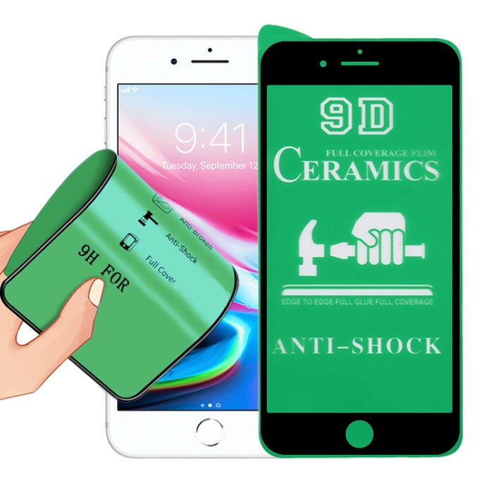 Película de cerámica de cubierta completa con pegamento completo 2.5D para iPhone 8 Plus / 7 Plus