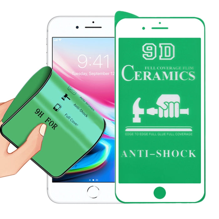 Película de cerámica de cubierta completa con pegamento completo 2.5D para iPhone 8/7