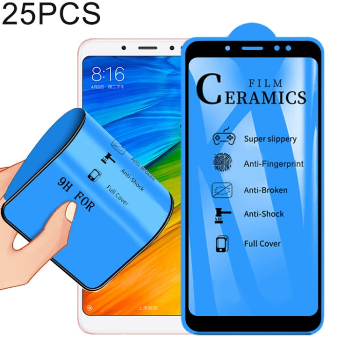 Película de cerámica de cubierta completa con pegamento completo 25 PCS 2.5D para Xiaomi Redmi Note 5 Pro / Redmi Note 5, For Xiaomi Redmi Note 5 Pro / Redmi Note 5 (25 PCS)