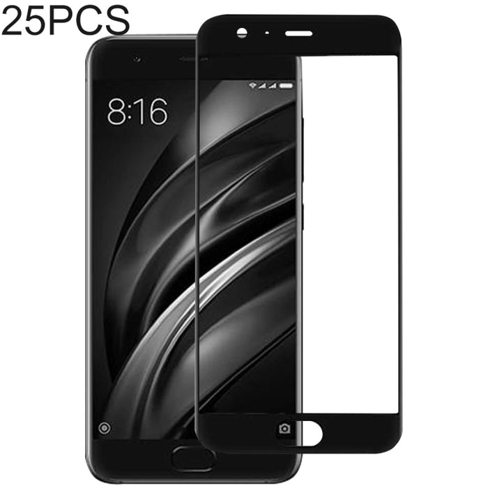 Película de vidrio templado protectora de pantalla de cubierta completa con pegamento completo de 25 piezas para Xiaomi Mi 6, For Xiaomi Mi 6