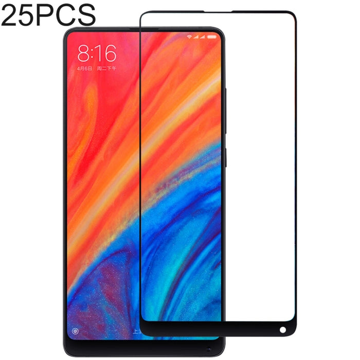 Película de vidrio templado protectora de pantalla de cubierta completa con pegamento completo de 25 piezas para Xiaomi Mi Mix 2 y 2S, For Xiaomi Mi Mix 2 & 2S