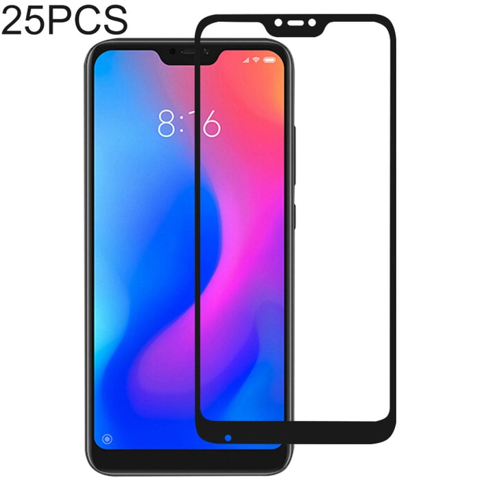 Película de vidrio templado protectora de pantalla de cubierta completa con pegamento completo de 25 piezas para Xiaomi Redmi 6 Pro / MI A2 lite, For Xiaomi Redmi 6 Pro / MI A2 lite