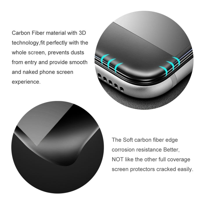 Película de vidrio templado de fibra de carbono de pantalla completa anti-explosión ultradelgada 9H 3D HD para Xiaomi Redmi Note 6, Xiaomi Redmi Note 6