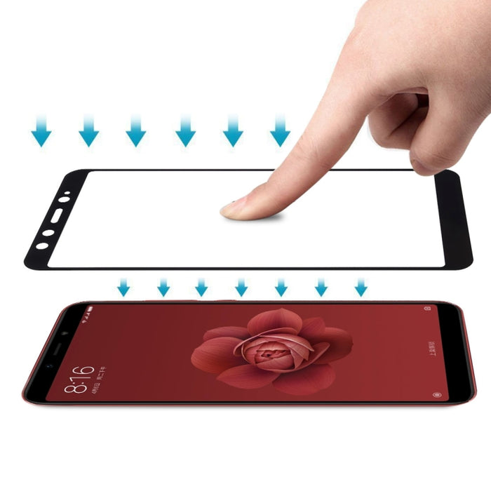 Película de vidrio templado de fibra de carbono de pantalla completa anti-explosión ultra delgada 9H 3D HD para Xiaomi Mi 6X / A2, Xiaomi Mi 6X / A2