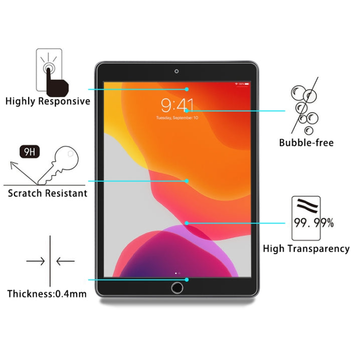 Para iPad 10.2 2021/2020/2019 Película de vidrio templado 9H 2.5D
