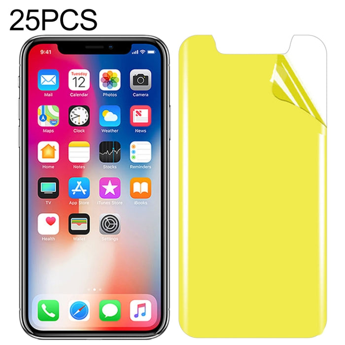 25 PCS para iPhone X / XS Protector de pantalla frontal de cobertura total de TPU suave