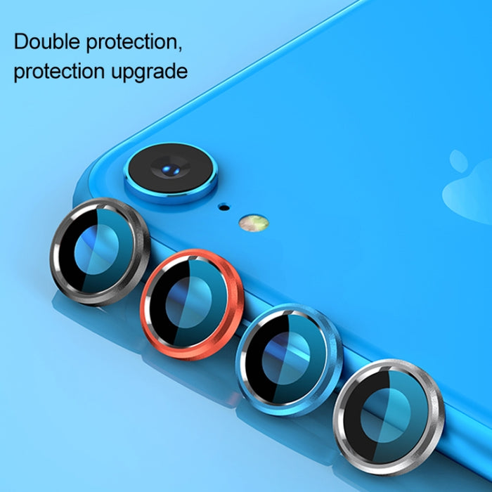 Para iPhone XR Aleación de titanio Metal Protector de lente de cámara Película de vidrio templado