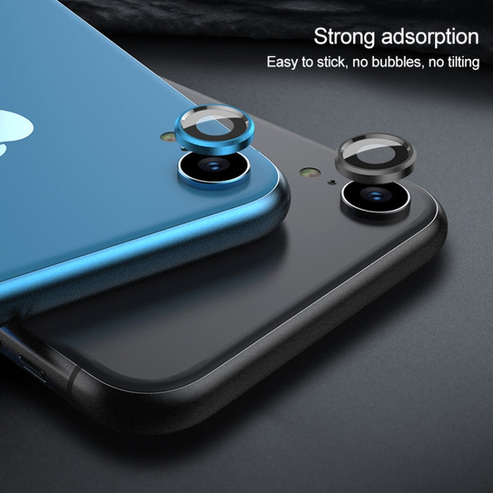Para iPhone XR Aleación de titanio Metal Protector de lente de cámara Película de vidrio templado